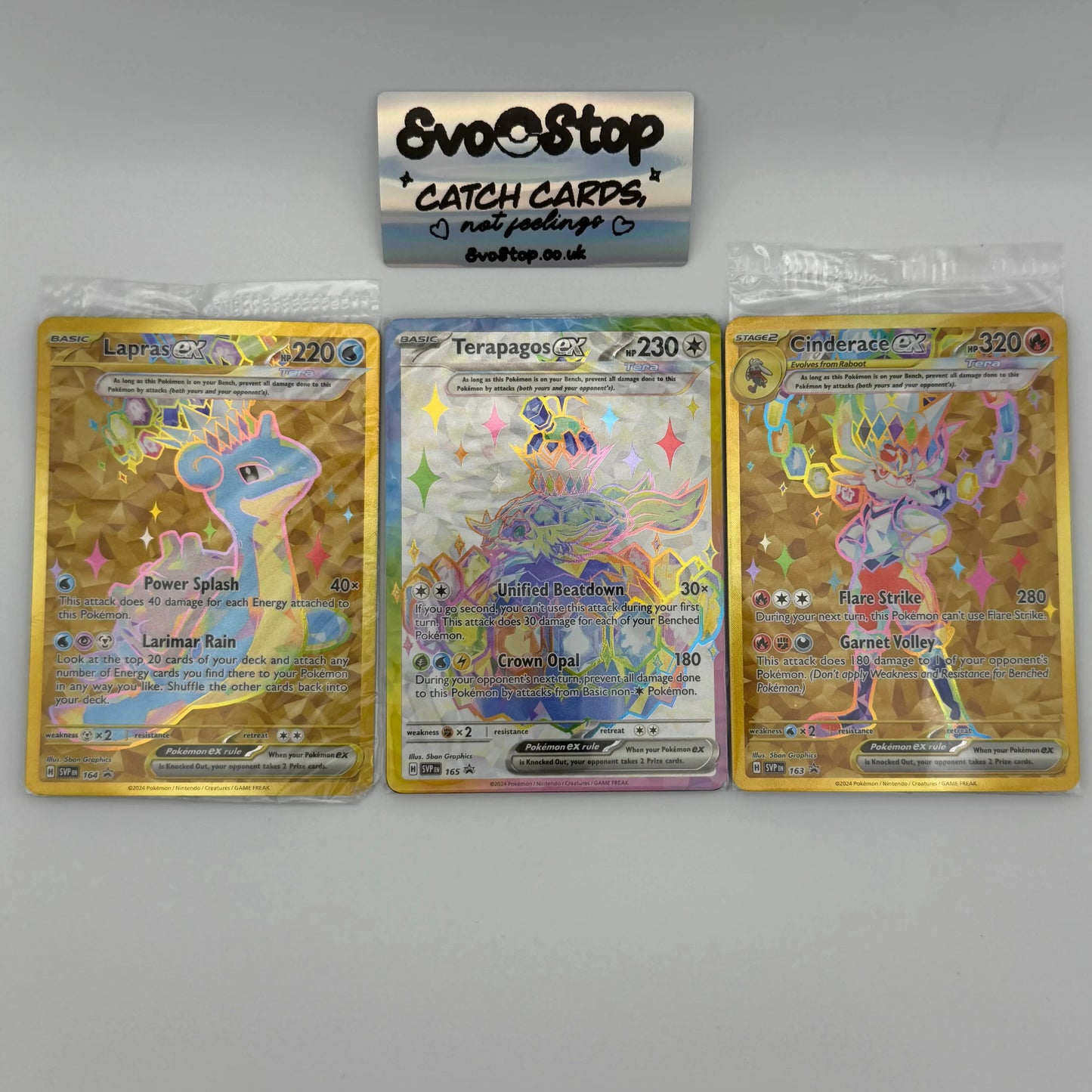 Sealed promo card UPC Terapagos / Lapras / Cinderace